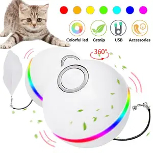 Умные игрушки для кошек, электрические игрушки для домашних животных, волшебный роликовый мяч, светодиодная подсветка, вращающаяся игрушка для кошек и собак