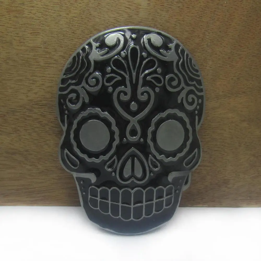 BuckleClub цинковый сплав Черный эмалированный череп ремень с пряжкой для джинсов