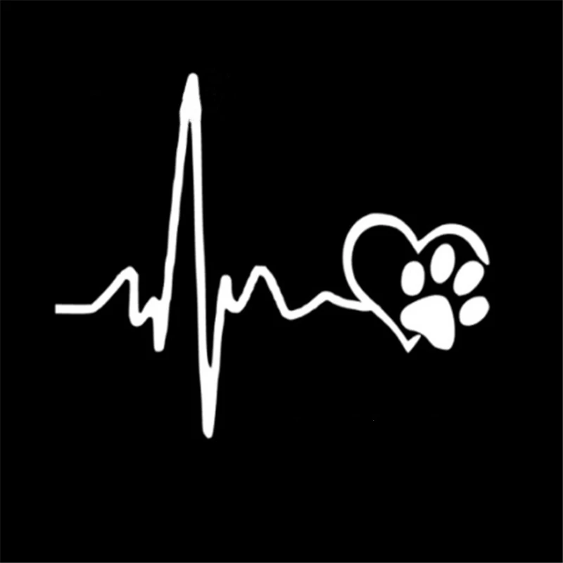 

Car Stickers Cardiogram of Love Dog Paw Print Funny Auto Tank Reflective Car Accessories Creative Decal KK Vinyl,12cm*10cm