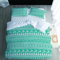 home textiles winter duvet cover set luxury 3pcs quilt cover adult green simple printing bed sheet comforter bedding set 229229
