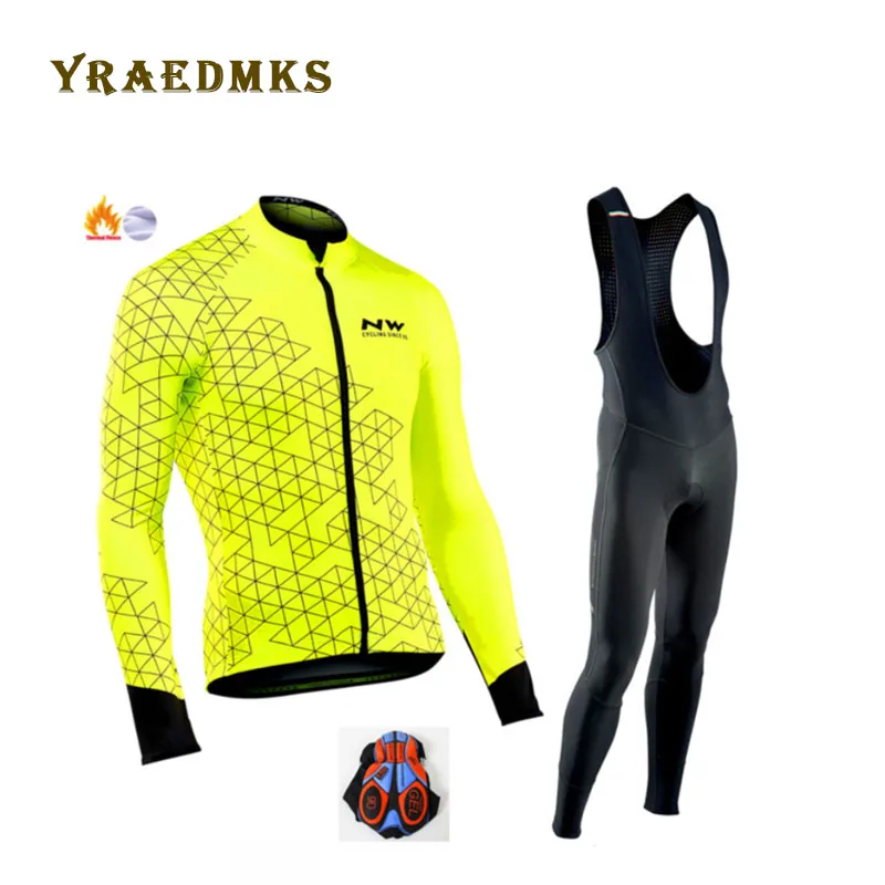 2019 Зимняя Теплая Флисовая одежда для велоспорта Мужской трикотажный костюм езды