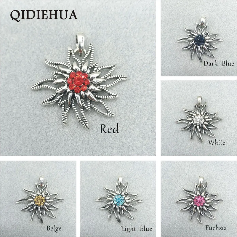 3 шт./лот тибетский серебряный цветок подвесное ожерелье в богемном стиле Шарм