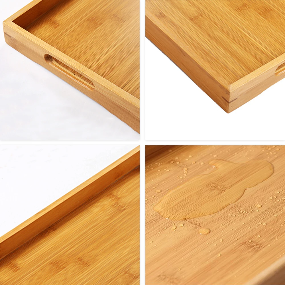 Поднос для чайной еды сервировочный поднос ужин завтрак из цельного дерева отель