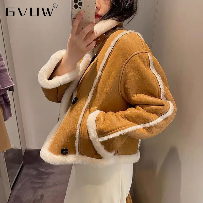 

GVUW Modern Fashion Motorcycle Fur One-piece Coat Women's 2021 Autumn And Winter New Fried Street Young Fur Jacket