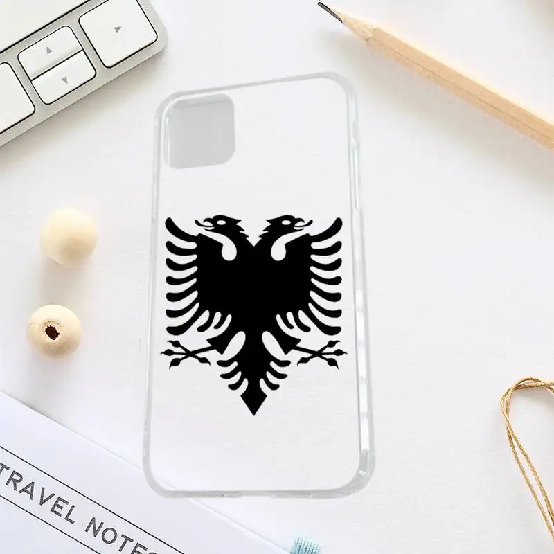 Albania Albanians Flag pattern Phone Case Transparent for iPhone 7 8 11 12 13 s mini pro X XS XR MAX Plus | Мобильные телефоны и
