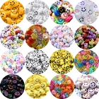 Разноцветные акриловые бусины-разделители 50 шт.лот, круглые плоские квадратные свободные бусины для изготовления ювелирных изделий сделай сам, шармы, аксессуары для браслетов