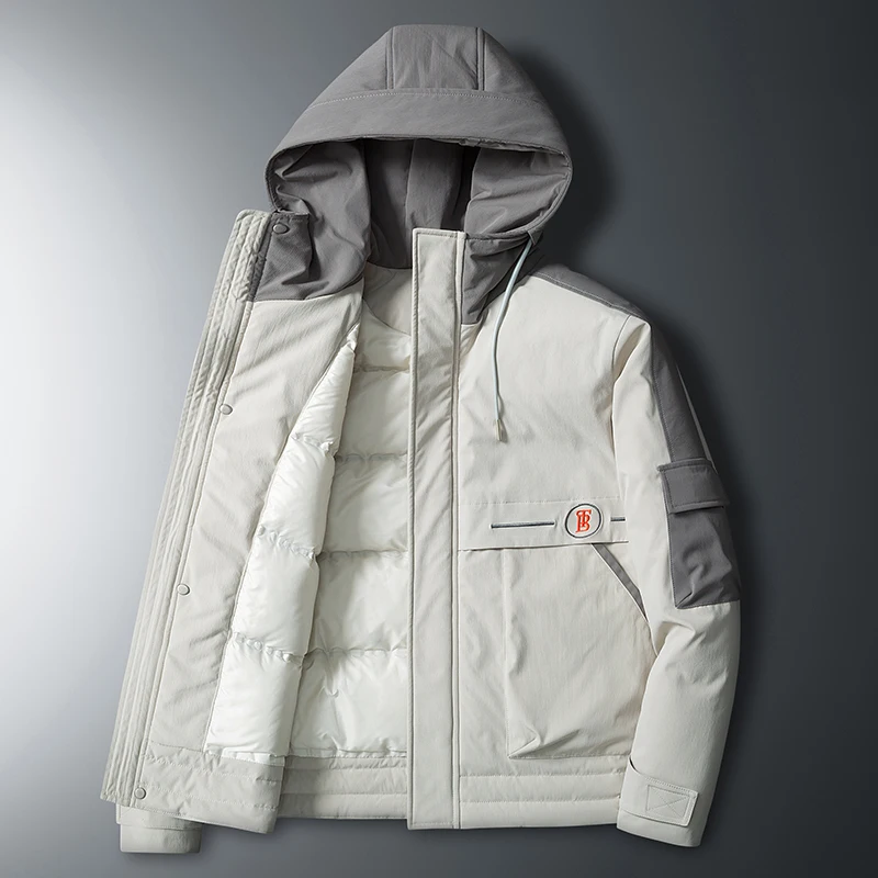 Winter men down jacket new 90% white duck down casual fashion high quality large white eider  windbreaker jacket for men