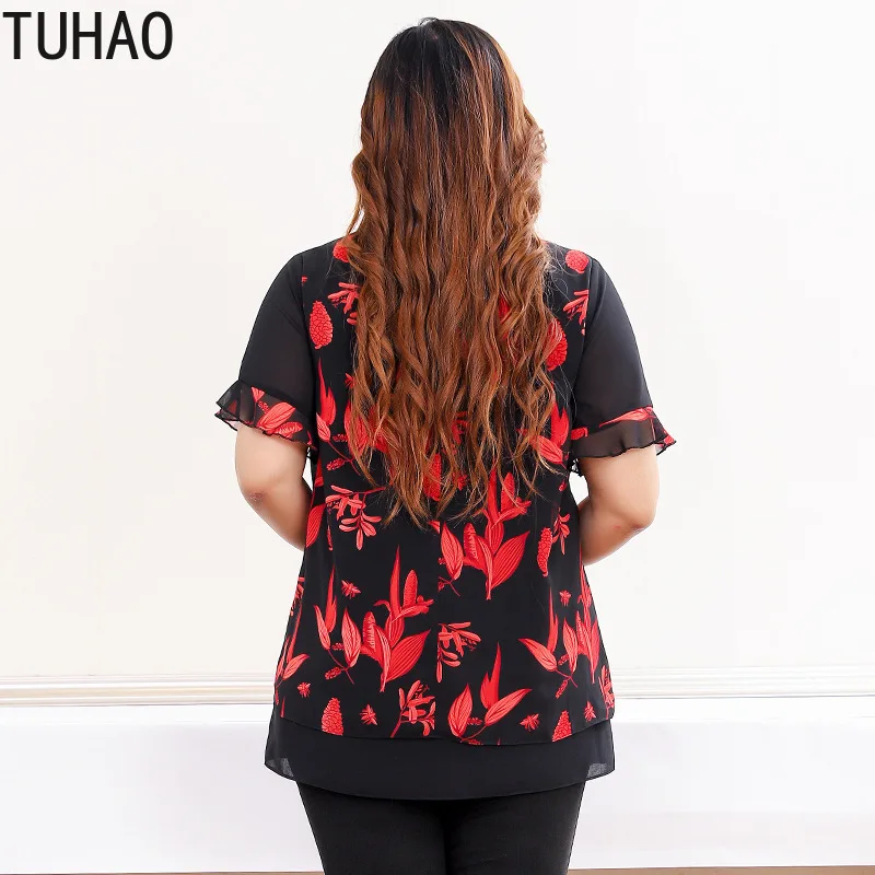 Женская блузка TUHAO летняя подиумная Элегантная с официальным дизайном для мам 10XL