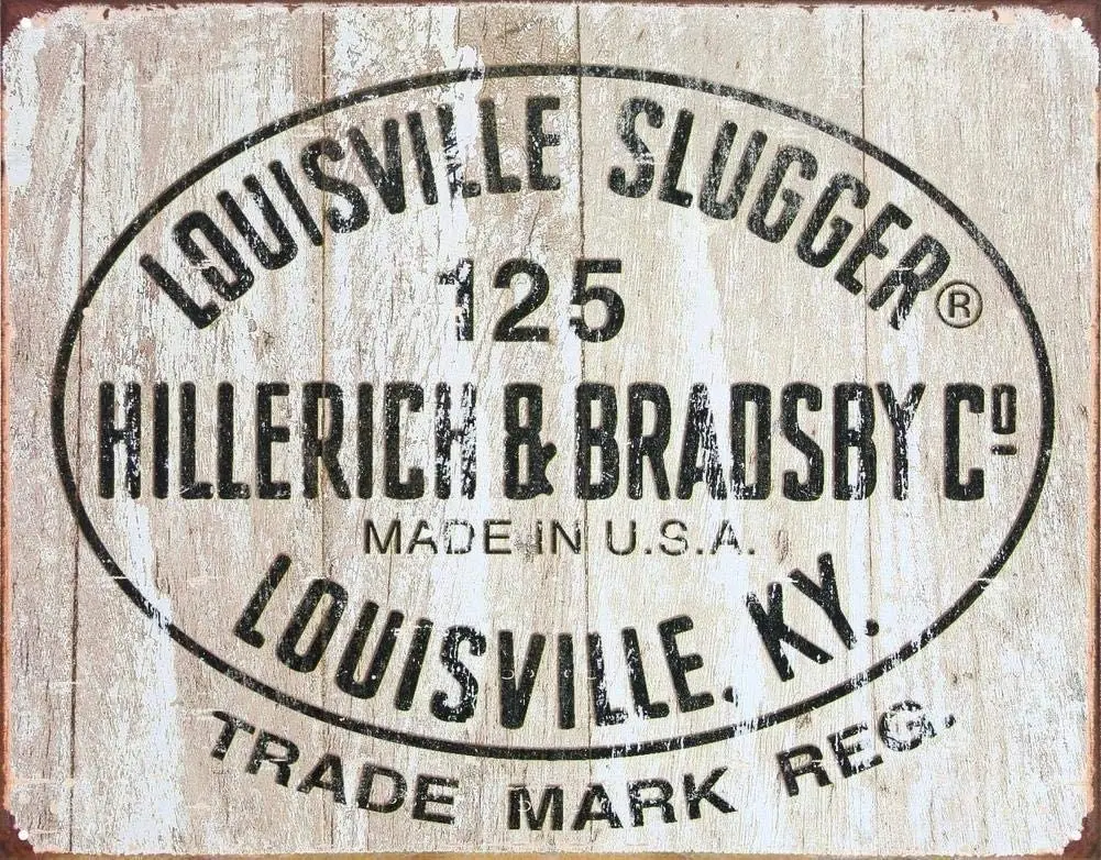 

Tin Sign Wall Decor Personalized Louisville Slugger - 125 Logo Rustic Vintage Art Home 16 x 12 Metal Signs