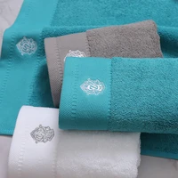 european luxury hotel towel 100 cotton absorbent solid color soft comfortable top grade men women family bathroom hand towel