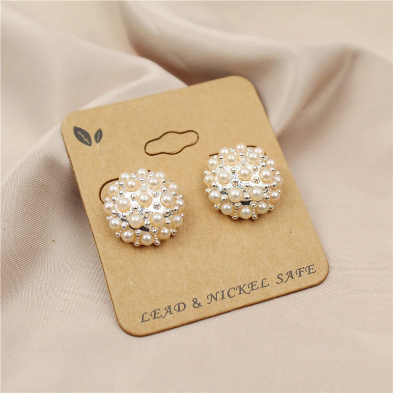 

Korean Elegant Stud Earring Shiny Alloy Round Delicate Simulated Pearl Statement Earrings For Women Fashion Party Wedding Brinco