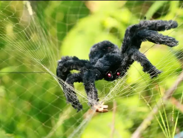 Новый Хэллоуин ужасный большой черный пушистый поддельный паук летучая мышь