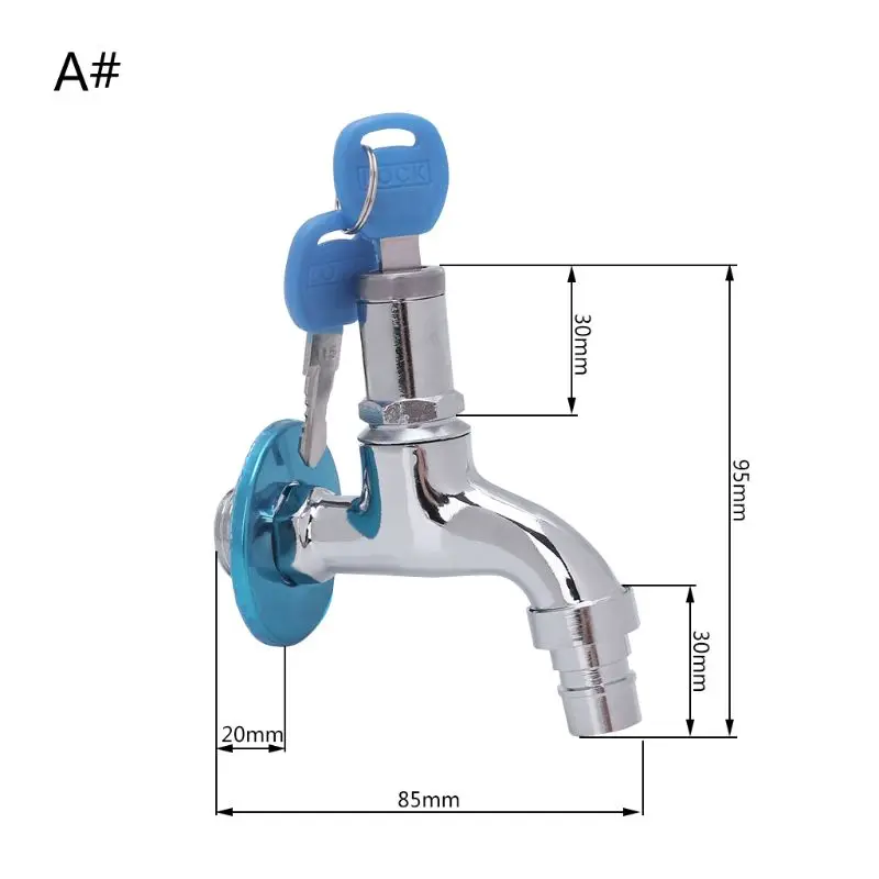 

Outdoor Anti-theft Sink Faucet With Lock Key Single Handle Lockable Household Washing Water Tap
