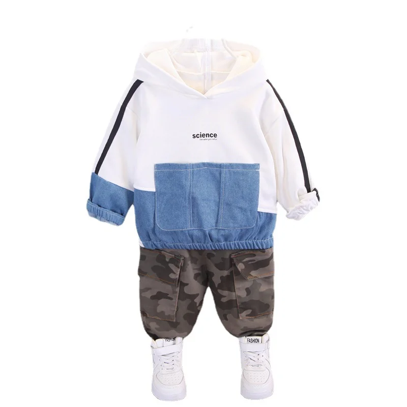 

Новинка, модная детская одежда на весну и осень, повседневные комбинированные толстовки и штаны для маленьких девочек и мальчиков, 2 шт./комп...