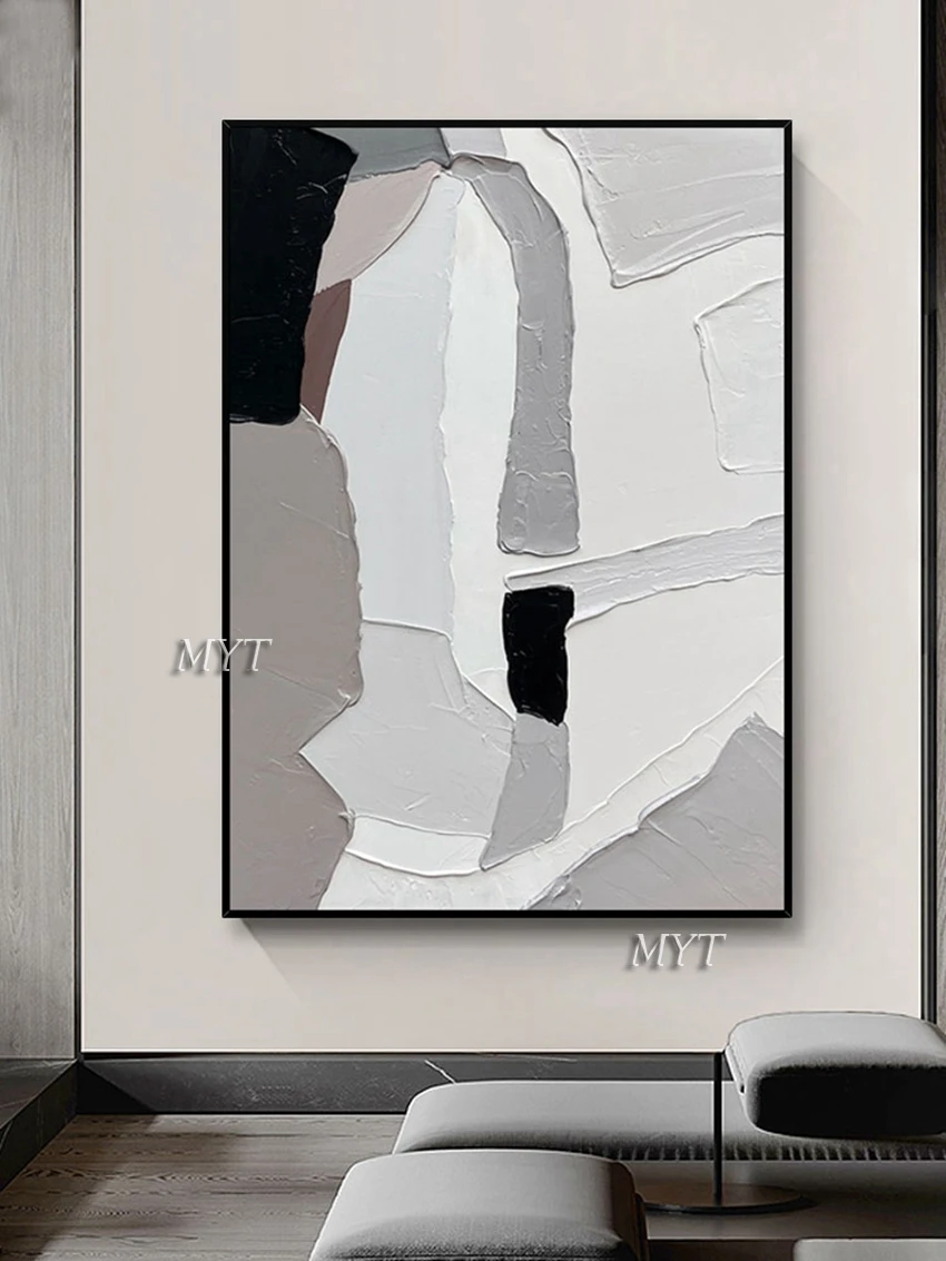 Абстрактные золотые линии холст 100% ручная роспись картина маслом настенное