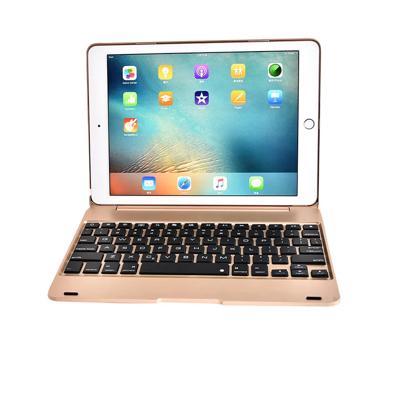 Золотой Bluetooth беспроводная клавиатура-чехол Крышка для Apple iPad 9,7 5th 6th Generatio iPad воздуха 1 2 5 6 iPad Pro 9,7 складная клавиатура - Цвет: Золотой
