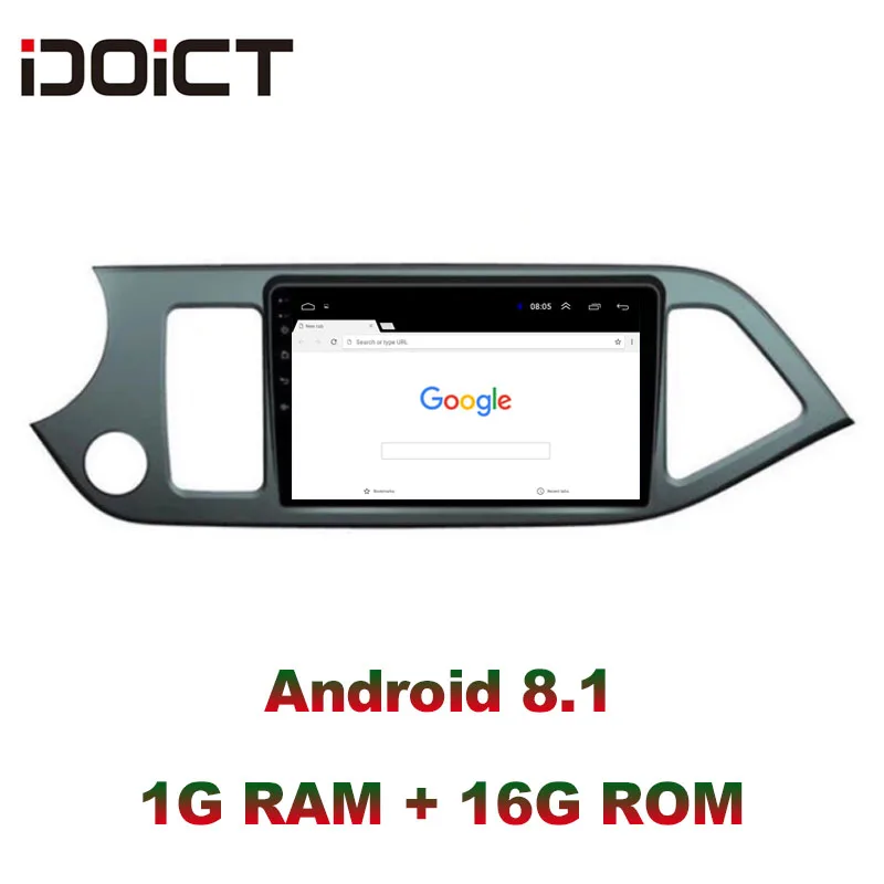 IDOICT Android 8 1 автомобильный DVD плеер GPS навигация Мультимедиа для KIA PICANTO Morning 2011 2014
