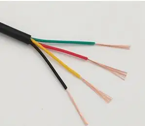 4 Core 98meter 24 AWG 0.2MM2 RVV 2/3/4/5 цветов Медный провод электрический кабель RVV черный мягкий изолированный провод - Цвет: 4 Core 98meter