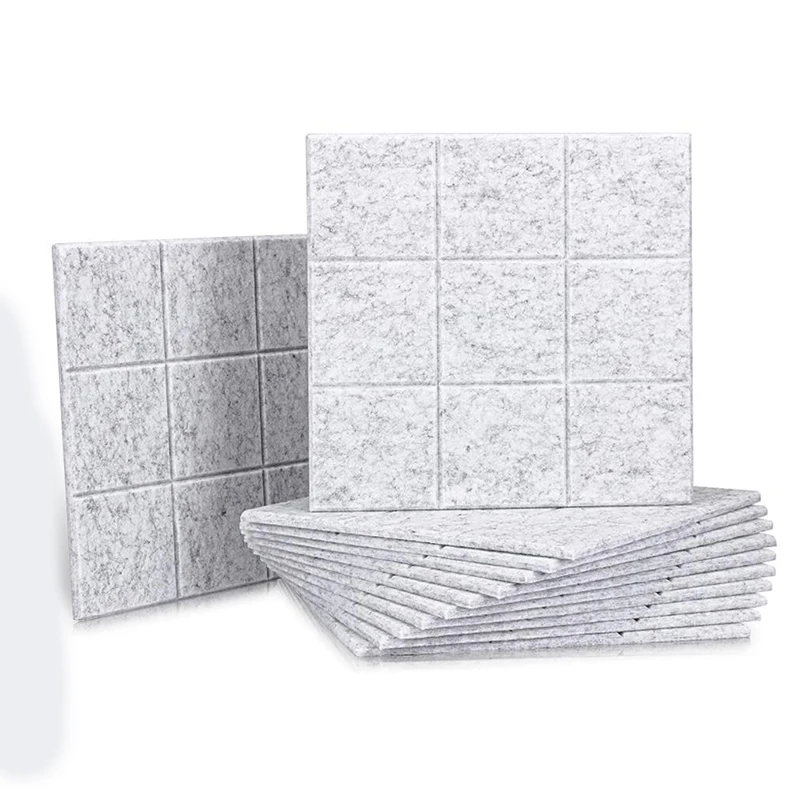 

12 Pcs Acoustic Absorption Panels,Sound Panels Beveled Edges,Acoustic Treatment for Home and Office,9 Square Designs