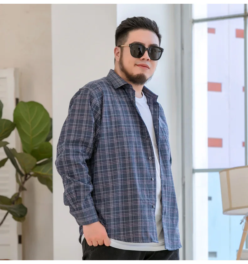 Большие размеры 6XL 7XL 8XL 9xl 10xl мужские рубашки флисовые клетчатые с длинными рукавами Плотные хлопковые мужские рубашки Формальные Большие размеры Повседневная мода