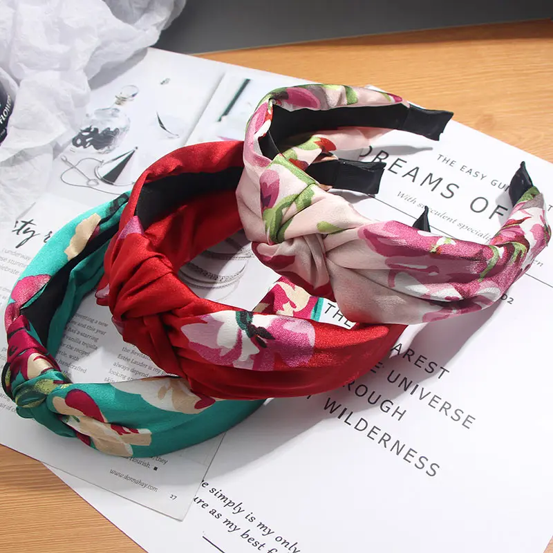 JUST FEEL трендовая Женская Цветочная повязка для головы с принтом топ узел тюрбан на