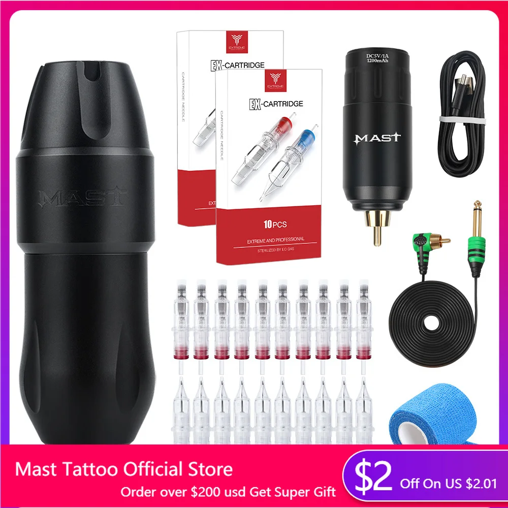 

Mast Tour Pro WIth Wireless Battery Set Tattoo Rotary Machine Wireless Tattoo Pen Machine Accessories for Tattoo