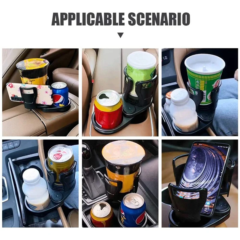 

2PCS Car Cup Holder Expander Adapter 2 in 1 Vehicle-Mounted Cup Drink Holder 360 Degrees Rotating