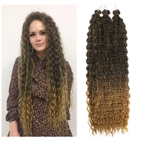 organic hair water wave twist crochet hair synthetic braid hair ombre blonde deep wave braiding hair extension fashion icon