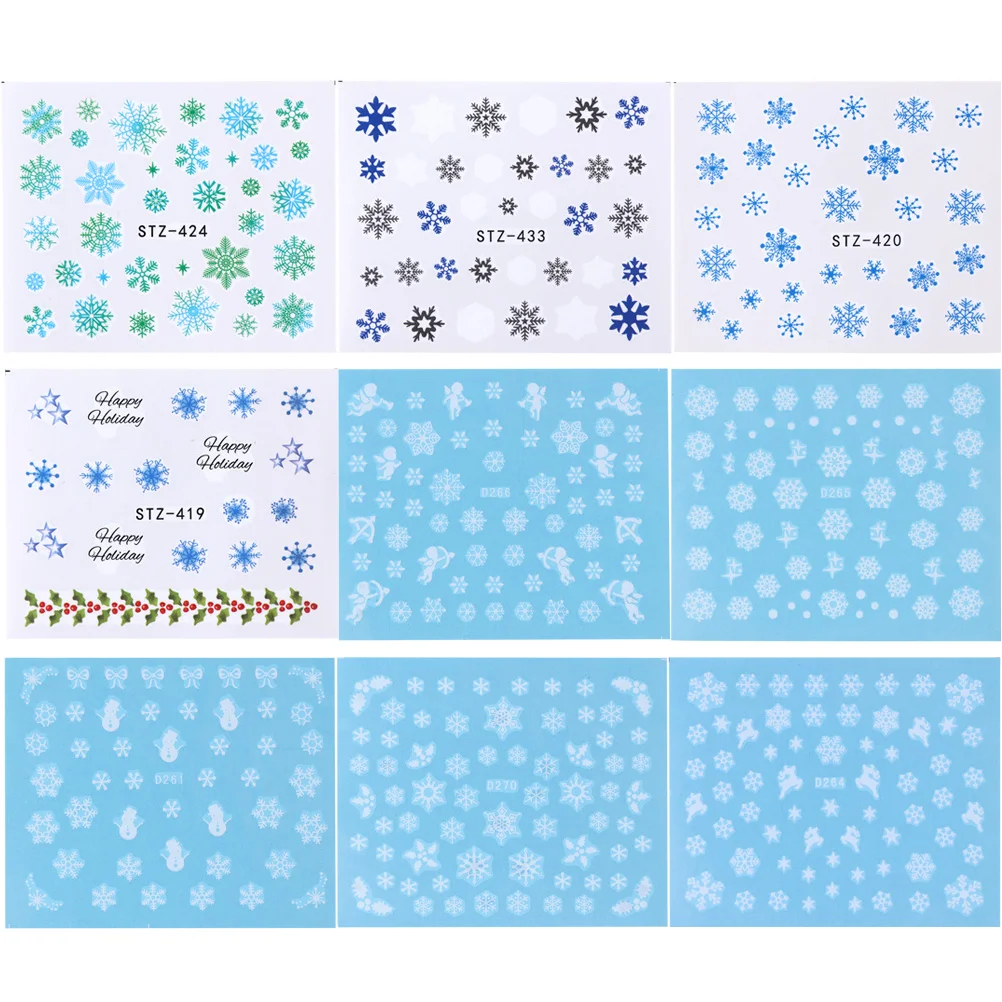 

60 Sheets Christmas Snowflake Nail Art Stickers Nail Manicure Decals for DIY