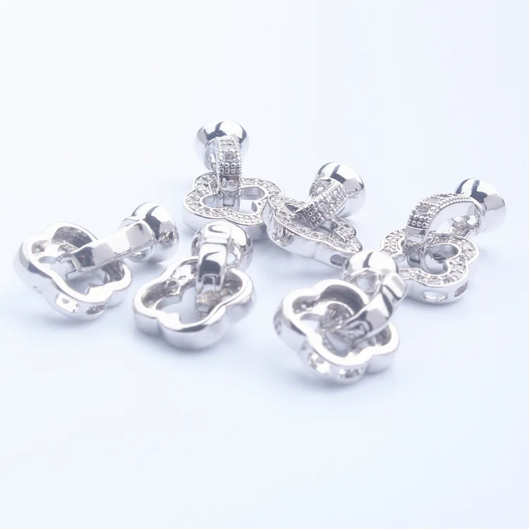 18 каратовый тип BaoJinBao цвет красное клеверное ожерелье браслет замок своими руками ремесло жемчужная цепочка концы пряжки на свитер.