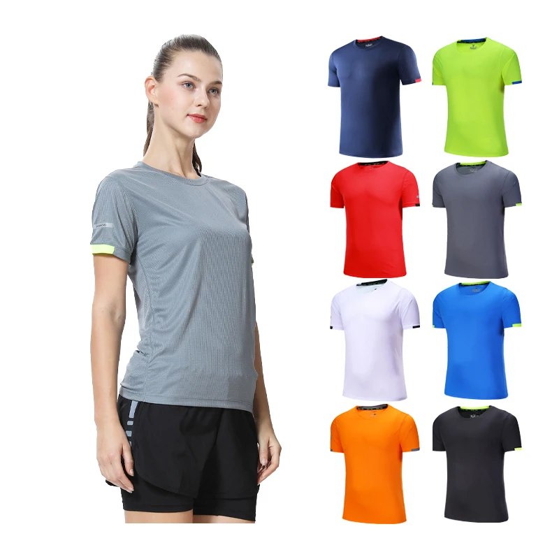Gym Shirt Women Reflective Print Running Quick Dry Workout Tops Breathable Yoga Short Sleeve Female Fitness Tshirt