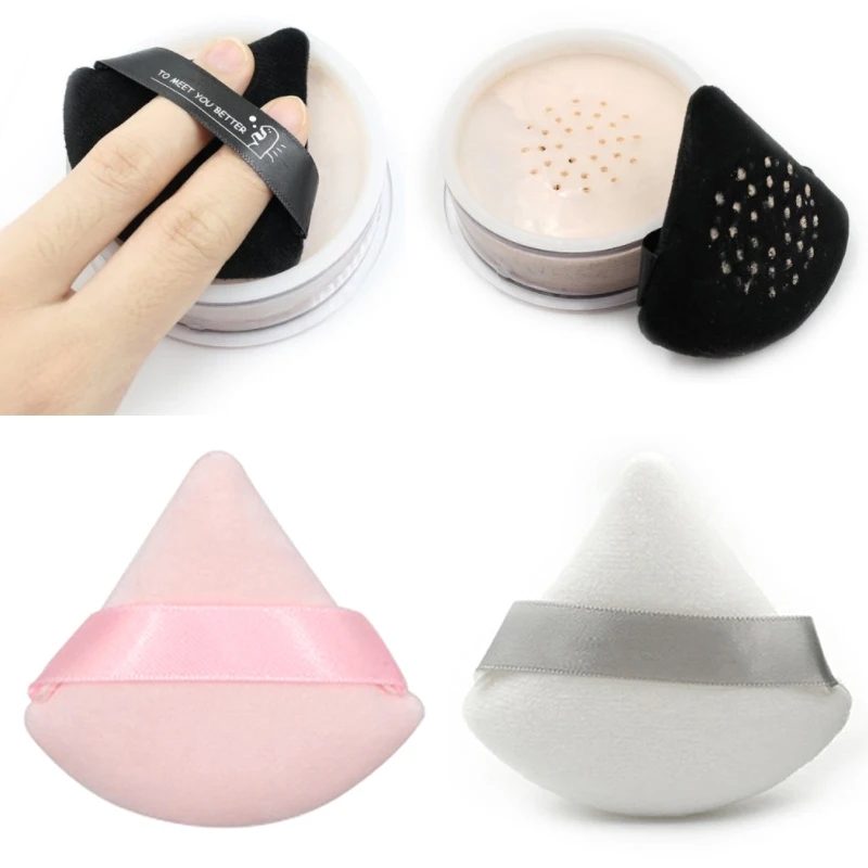 

1 Pcs Triangle Velvet Powder Puff Flours Mini Face Makeup Sponge Cosmetics Soft Cotton Face Powder Puff Washable Lightweight