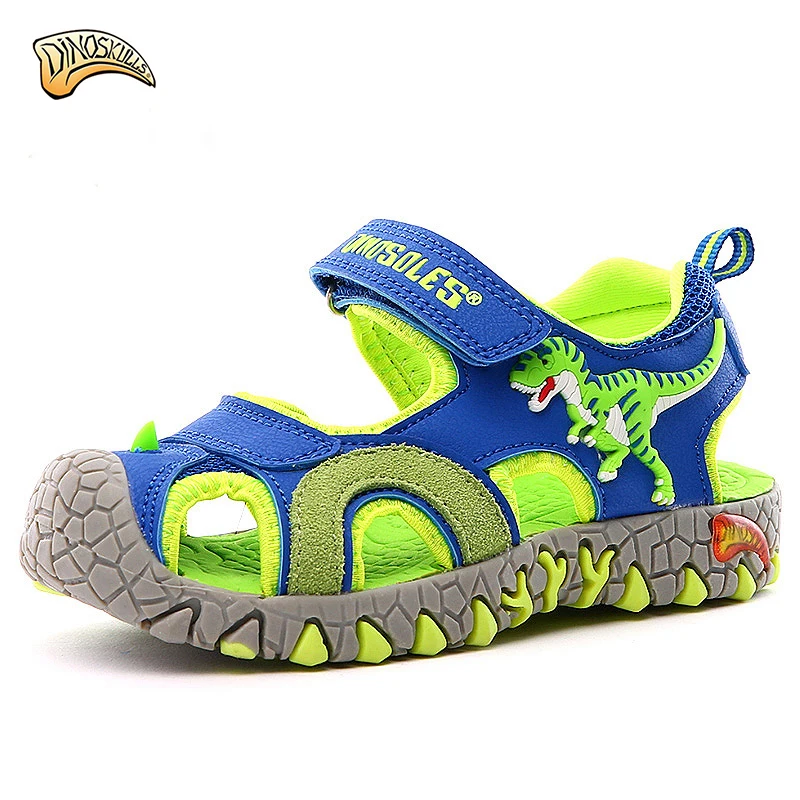 Dinoskulls сандалии для мальчиков ясельного возраста летняя обувь закрытый носок