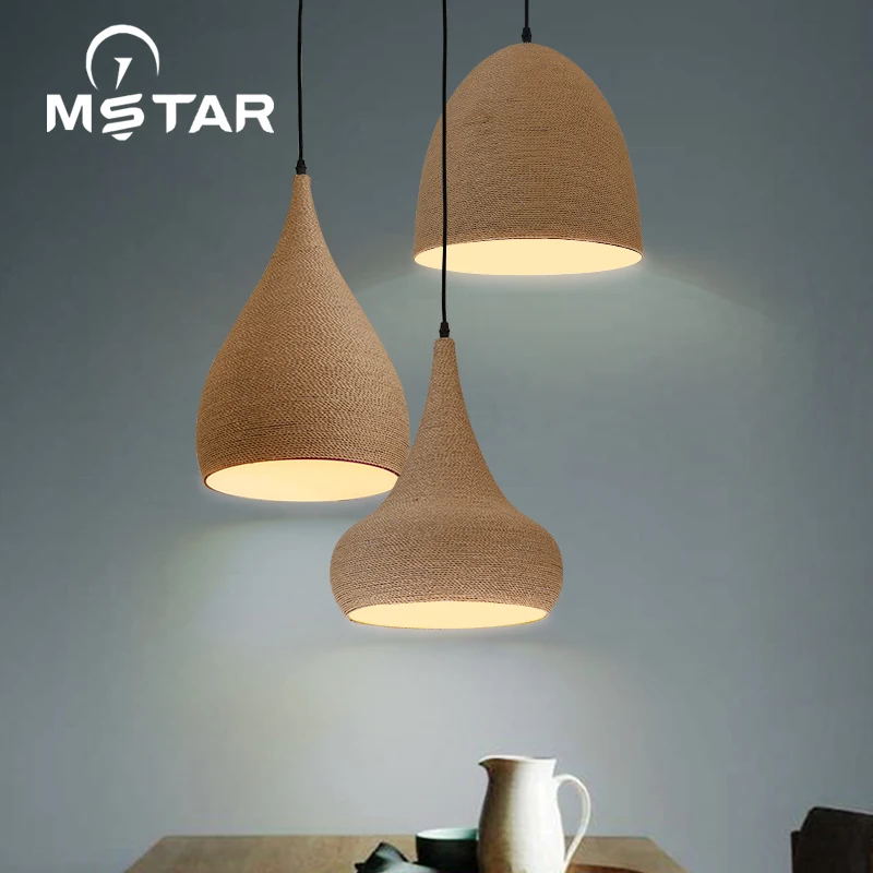 

Industrial Retro Pendant Lights For Restaurant/bar/cafe/shop Hanging Light Woven Hemp Rope Diamond Cages Pendant Lamp hanging