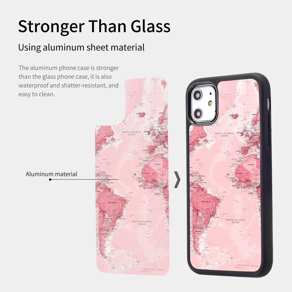 2D ТПУ Пластиковый чехол для телефона All World Map iPhone 11 Pro Max SE 2020 алюминиевые листы