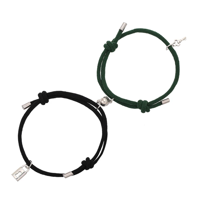 Браслет с ключом и замком для пар регулируемый браслет ручной работы надписью