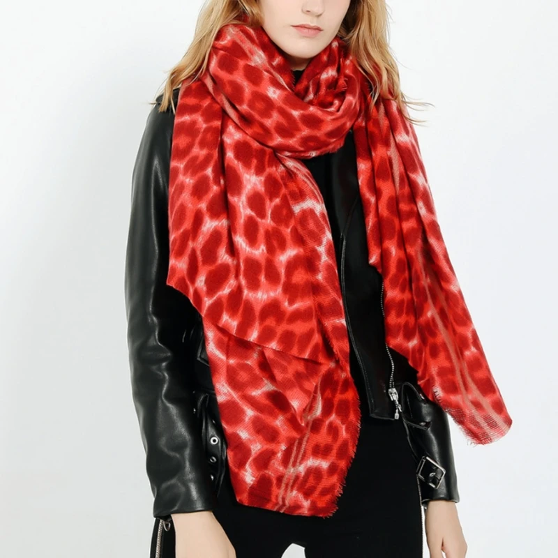 

200x90cm Winter Pashmina Oversized Large Scarf Vintage Leopard Animal Print Long Blanket Tassels Shawl Wrap Neck Warmer