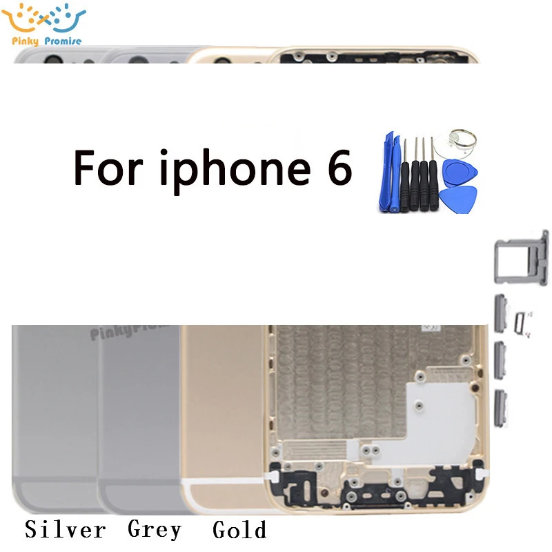 Задняя крышка батарейного отсека для iPhone 6 6s Plus задняя дверь корпус средняя Рамка Замена для Apple 6 6s задняя крышка корпуса