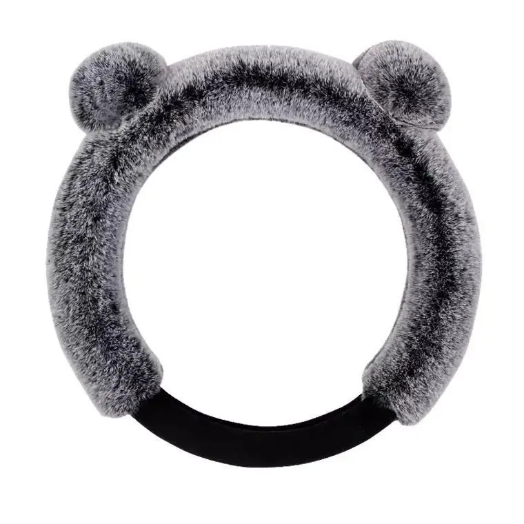 

New Winter Cartoon Cute Short-haired Panda Universal Car Steering Wheel Cover