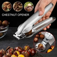 creative kitchen gadget stainless steel 2 in 1 cutting fast chestnut clip nutcracker shelling nut can opener