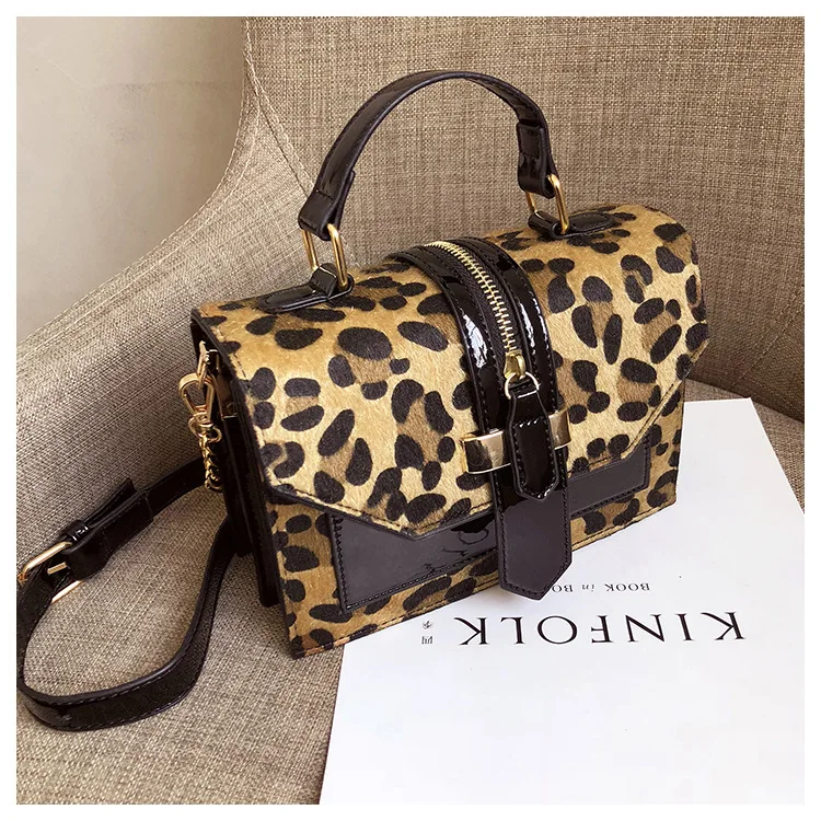 

Leopard Print Small Flap Bags Women Bag Over Shoulder Luxury Handbags Women Bags Designer Lady Leather Plush Messenger Bag