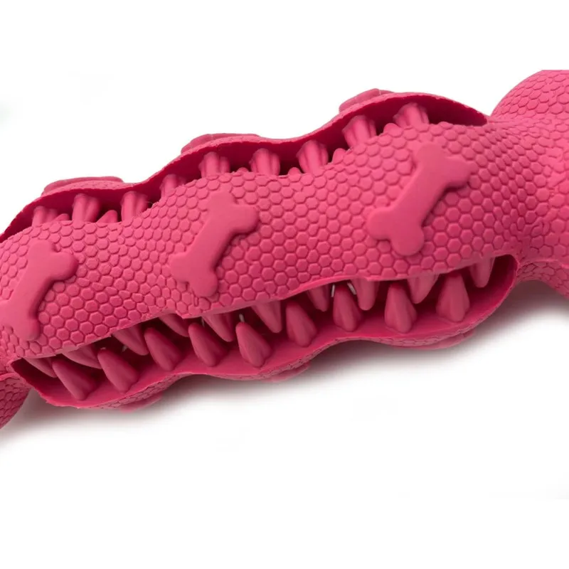 

Pet Dogs Chew Toy Rubber Dog Teeth Cleaning Toy For Dog Cat Puppy Bite Clean Bones Food Leaking Tooth Rod Toys