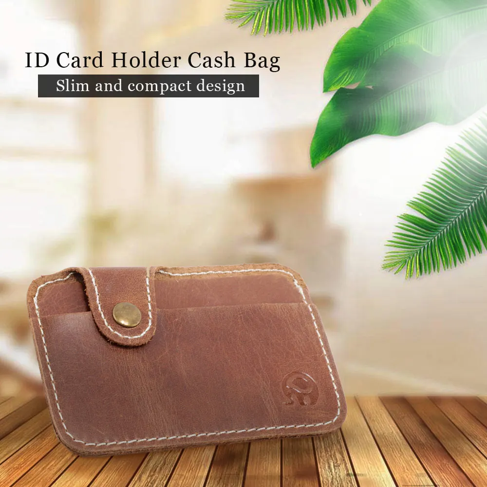 Модный простой практичный первый слой кожаный доллар держатель для кредитных ID