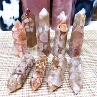 color natural stones crystal point wand cherry agate healing stone energy ore mineral crafts home decoration 1pc