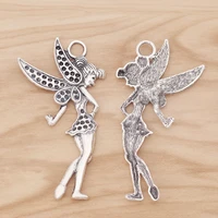 5 pieces large angel fairy charms pendants for necklace jewellery making findings 72x39mm
