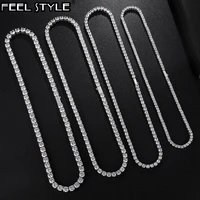 345 1 row tennis chain aaa bling iced out cz stone gold gold cubic zircon necklaces for men hip hop jewelry