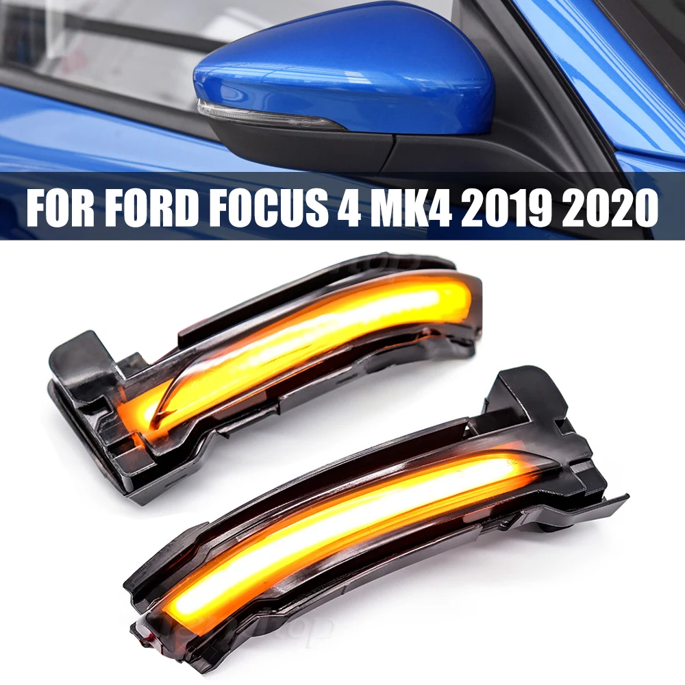 

Динамический светодиодный течет поворотов светильник крыло Зеркало заднего вида Индикатор мигалка последовательного лампы для Ford Focus 4 MK4 ...