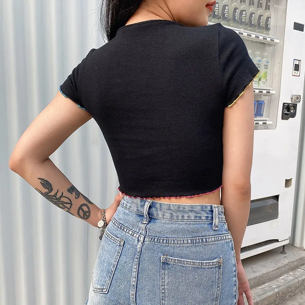 Женская футболка лето 2020 с коротким рукавом Модные Пастельные буквы панк девушки