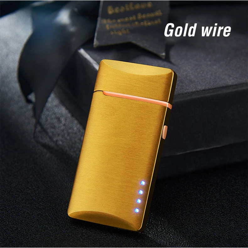 Двойная дуга USB электрическая зажигалка для сигарет ветрозащитный светодиодный плазменный турбо зажигалки перезаряжаемые электронные зажигалки гаджеты для мужчин
