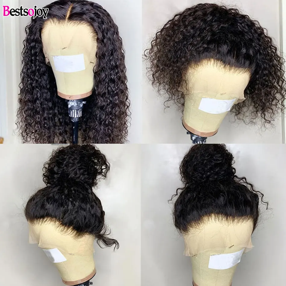 Bestsojoy 13X6 Курчавые Кудрявые человеческие волосы на кружеве парики Кудрявые человеческие волосы парики 360 парик на кружеве al плотность 180% Remy бразильские волосы